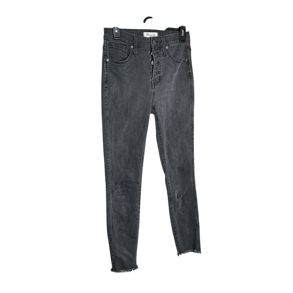 Madewell 10" High Rise Skinny Jeans Button Fly Dark Wash Black Womens Size 25